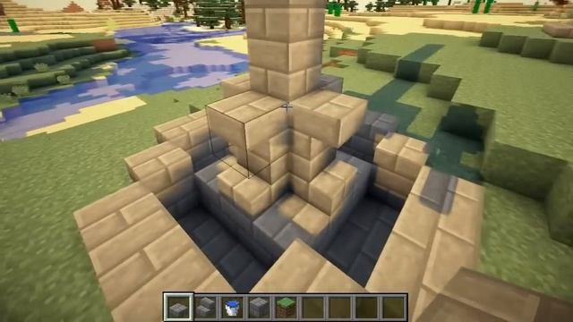 Minecraft tutorial: How to build a small fountain (version 2) смотреть онлайн