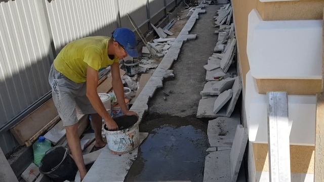 Укладка гранитной брекчии на пол(в подробностях) смотреть онлайн