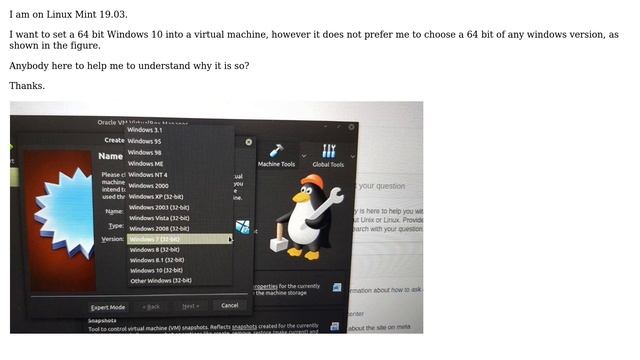 Unix & Linux: Oracle VM virtualbox does not show option for Windows OS 64-bit versions смотреть онлайн