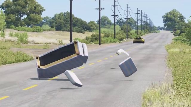 Автомобили против цепи – BeamNG.Drive смотреть онлайн