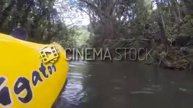 CinemaStock - B Roll & Stock Footage - Side view of kayak going down river смотреть онлайн