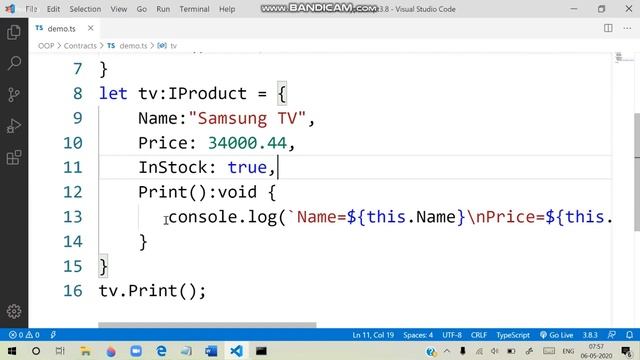 Typescript 86..what is interface or contract in typescript смотреть онлайн