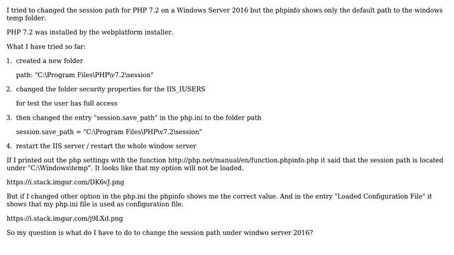 PHP 7.2 session path does not change on Windows Server 2016 (2 Solutions!!) смотреть онлайн