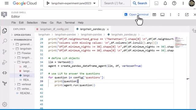 Vertex AI Generative AI + Langchain to explore tabular datasets смотреть онлайн