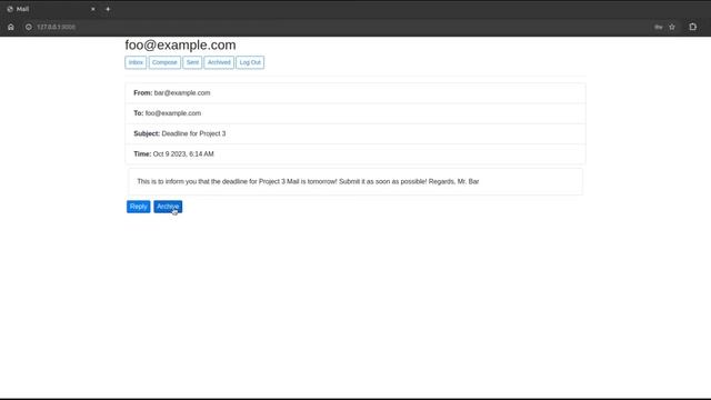 C-Mail: An Email clone made for CS50W Project 3. смотреть онлайн