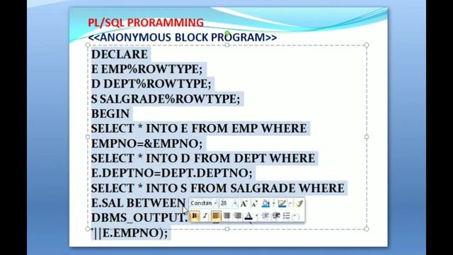 74.wap to accept an empno and print the all details from emp,dept and salgrade tables смотреть онлайн