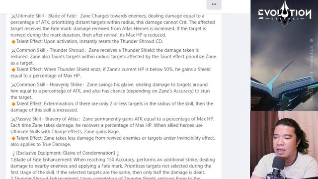 ZANE SKILLS | PATCH NOTES AND GIFTCODE | Eternal Evolution