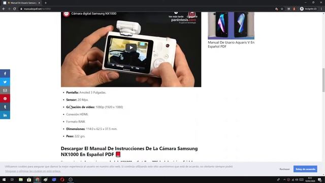 Manual De Usuario Samsung NX1000 En Español PDF ??? смотреть онлайн