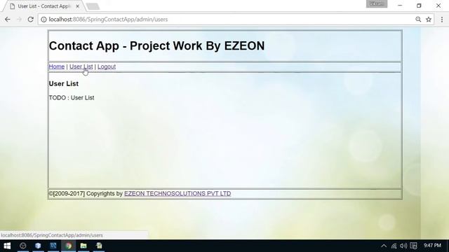 37 - Spring MVC - Project Work | User List for Admin (Contact App) - By eZeon смотреть онлайн