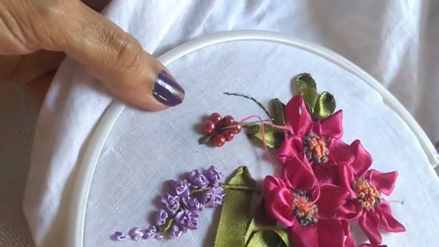 Hand embroidery Designs- Ribbon embroidery stitches for beginners. смотреть онлайн