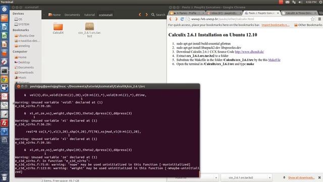 Compile Calculix 2.6.1 in Ubuntu 12.10 смотреть онлайн