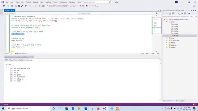 print php array values смотреть онлайн