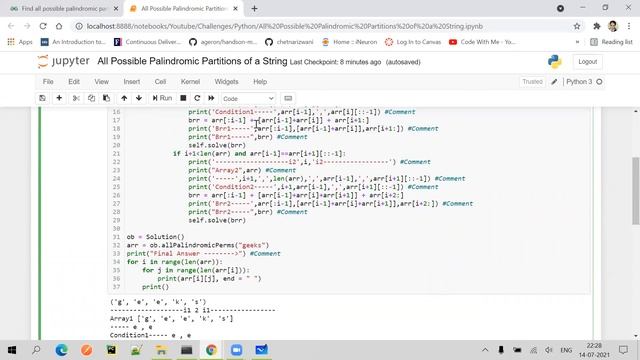 Find All Possible Palindromic Partitions of a String | Recursion | Backtracking | Python смотреть онлайн