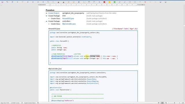 Spring Boot - Quick Start: 5.1 JSON - Deserialize - Part 2 - JsonProperty смотреть онлайн