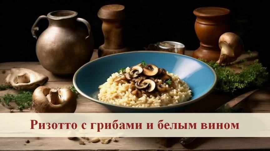Ризотто с грибами и белым вином. Свежесобранные грибы самые вкусные