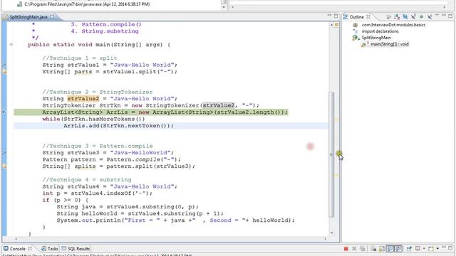 Split a String in Java Example Substring Split Compile смотреть онлайн