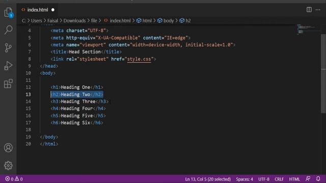 Heading Tag in HTML5 | H1 H2 H3 Tags | How To Write Heading Using H Tag in HTML5 | HTML5 Tutorial смотреть онлайн