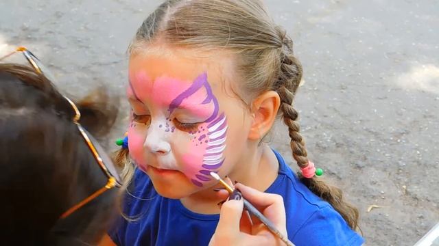 Аквагрим кошка /face painting cat смотреть онлайн