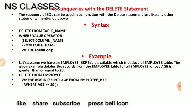 Lect 4- NCERT COMPUTER SCIENCE/SQL SUB QUERY & CLAUSE/HSSC PGT/ DSSSB/KVS /NVS/HTET/EXAM/NS CLASSES смотреть онлайн