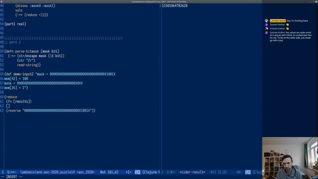 Advent of Code in Clojure - 2020 day 14 смотреть онлайн