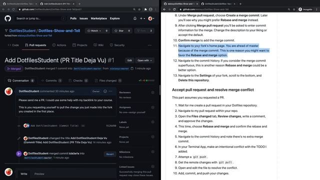 Dotfiles Show and Tell / Course Material Preview (GitHub Forking, Pull Requests, & Merge Conflicts) смотреть онлайн