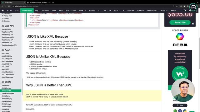 #124 JavaScript Bangla Tutorial | JS JSON | JSON vs XML смотреть онлайн