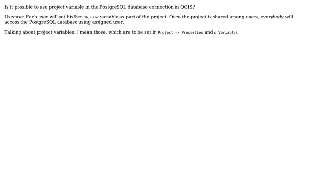 GIS: QGIS Project variable and PostgreSQL connection смотреть онлайн