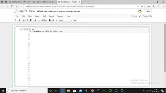 Python : For Loop смотреть онлайн