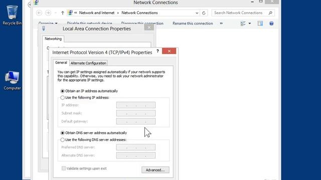 Windows 8.0 Professional - Configure TCP IP for Static Addressing смотреть онлайн