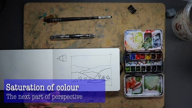 Atmospheric Perspective Tutorial - Ink and Watercolour Techniques смотреть онлайн