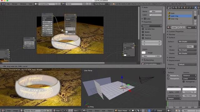 Blender Tutorial - Compositing - Lord Of The Rings Ring - Part 4 смотреть онлайн