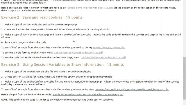 PHP Form Processing, Cookies and User Sessions Lab Assignment смотреть онлайн