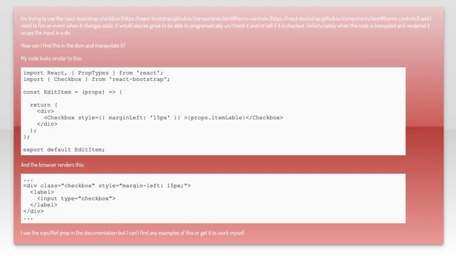 How to get values/properties from a react-bootstrap checkbox? смотреть онлайн