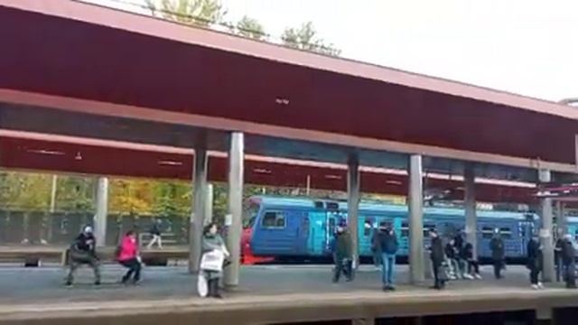 Электропоезд «ЭД4М-0378» с сообщением «Щёлково» - «Москва-Ярославская» платформа «Ростокино» 29/09 смотреть онлайн