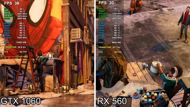 GTX 1060 3GB vs RX 560 4GB | Spider-Man: Miles Morales Test | i5 4570 смотреть онлайн