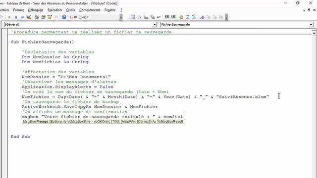 VBA Excel - Comment réaliser une copie de Sauvegarde automatique de votre Classeur смотреть онлайн