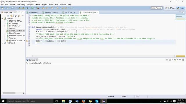 Python Tutorial #2 - Building a Function From An API (JSON and UrlLib) смотреть онлайн