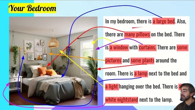 Elementary - 3.4a - What's in your bedroom? Describing a room. There is / There are - English Lesso смотреть онлайн