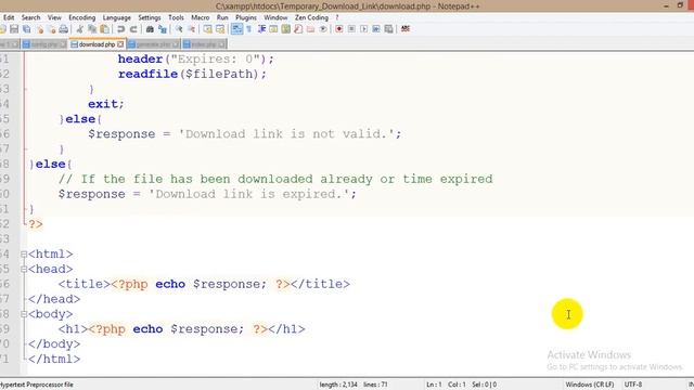 One Time Temporary Download Links With Expiration Using PHP - PHP Learning смотреть онлайн