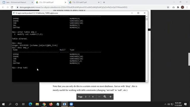 DBMS Lab 06- DDL Queries смотреть онлайн