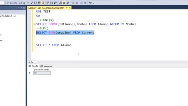 Uso de las funciones de agrupamiento(count,sum, min, max, avg) смотреть онлайн