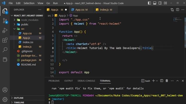 Dynamic Meta in React using React-Helmet | Beginner React Tutorial смотреть онлайн