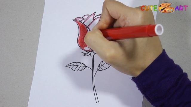 Как нарисовать РОЗУ | Рисуем легко и просто смотреть онлайн