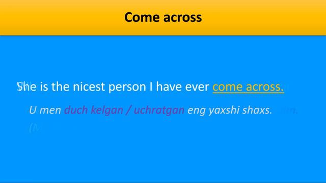 COME ACROSS so’zini to’g’ri ishlatishni o’rganing. Duch kelmoq so’zi inglizchada / #EnglishClub_uz смотреть онлайн