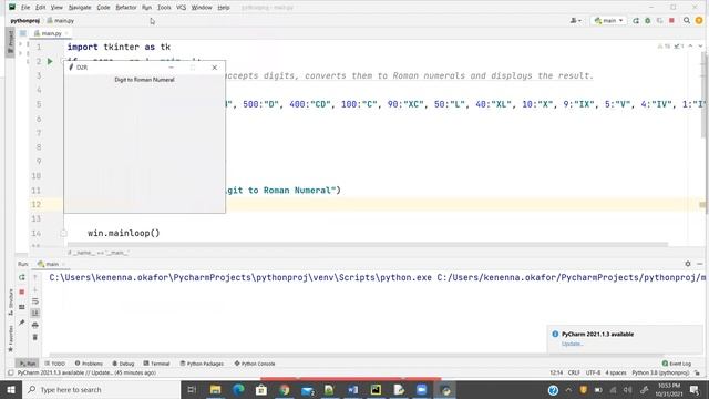 A Python tkinter GUI program that takes digits, converts them to Roman figures and shows the result смотреть онлайн
