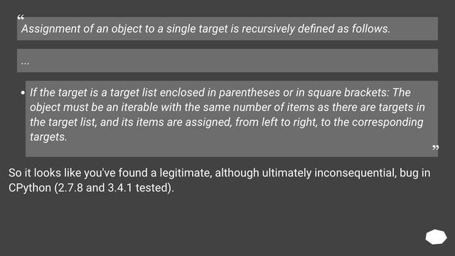 Why is it valid to assign to an empty list but not to an empty tuple? смотреть онлайн