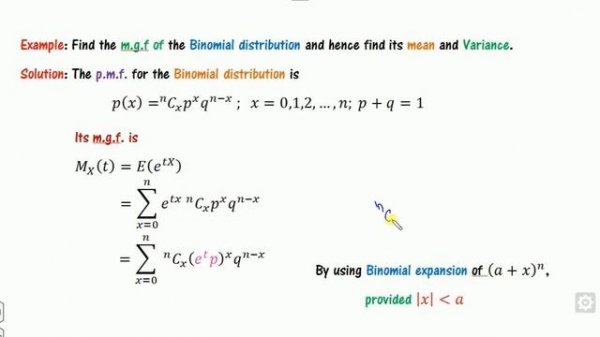 Moment Generating Function for Discrete Random variables