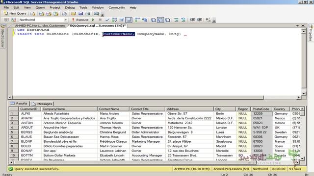 Sql Server 2008 25 التعامل مع البيانات بالاستعلام Insert смотреть онлайн