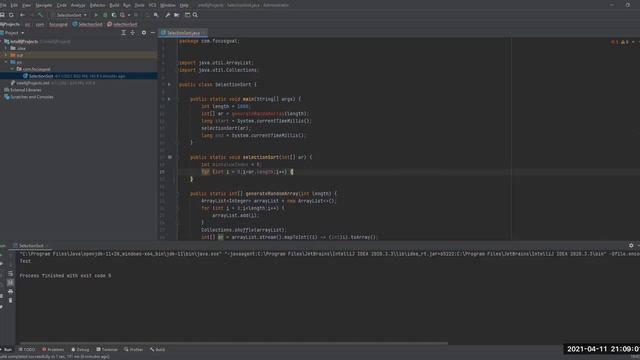 Selection sort algorithm in java 11 смотреть онлайн