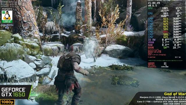 God of War (Linux) - GTX 1650 - 1080p with FSR смотреть онлайн